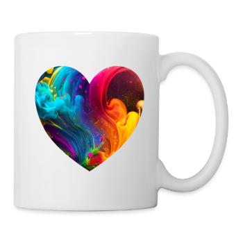 Heart with bright colors - Mug - white - Right