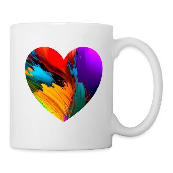 Heart with bright colors - Mug - white - Right