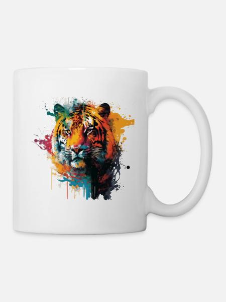 Tigerkopf Geschenk - Tasse - Weiß