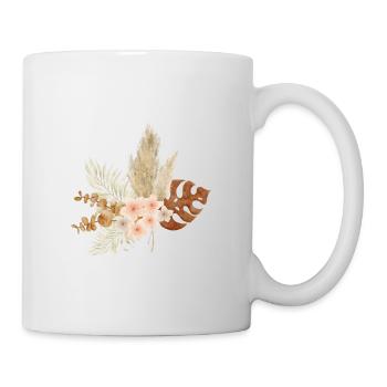 Boho -Blumen - Tasse - Weiß - Rechts