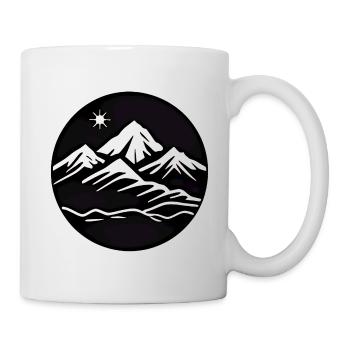 Mountains with sun in a circle - Mug - white - Right