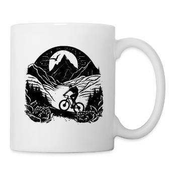 mountain bike, bicycle, bike, cyclist, mountains - Mug - white - Right