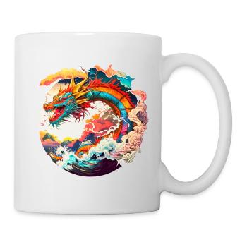 Japanischer Drache - Tasse - Weiß - Rechts