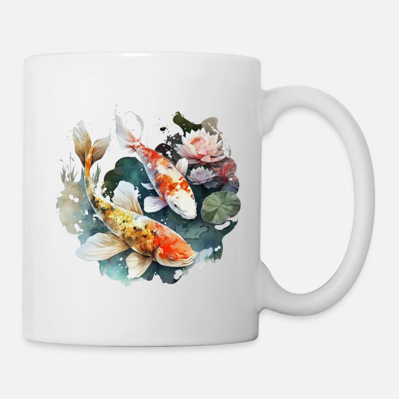 Zauberhafte Kois - Tasse - Weiß