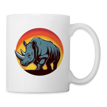 nashorn sunset rund - Tasse - Weiß - Rechts