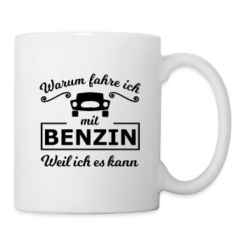 Die Benzin Auto Fahrer - Tasse - Weiß - Rechts