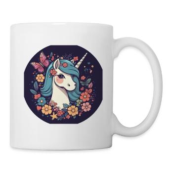 Elegant unicorn with butterfly flowers - Mug - white - Right