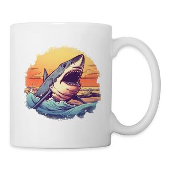 Weißer Hai - Tasse - Weiß - Rechts