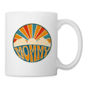Retro Mommy Sonnenaufgang Design - Tasse - Weiß - Rechts