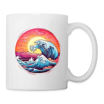 Wave Sunset Sea Sun Holiday Summer - Mug - white - Right