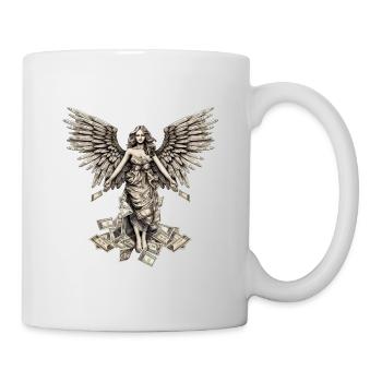 Flügel aus Geldscheinen / Money - Engelsdesign - Tasse - Weiß - Rechts