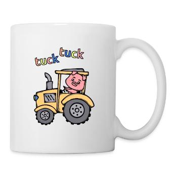 Nutzfahrzeug Bauer Landmaschinen Traktor Spruch - Tasse - Weiß - Rechts