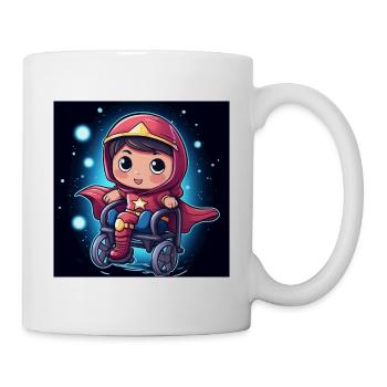 SuperChibiRoll Fillette en Fauteuil Roulant Kawaii - Mug blanc - blanc - Droite