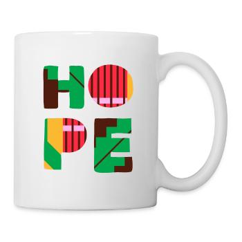 HOPE dans un multicolore vibrant - Mug blanc - blanc - Droite