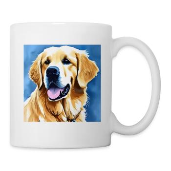 Golden Retriever Aquarelle Style Portrait - Mug blanc - blanc - Droite