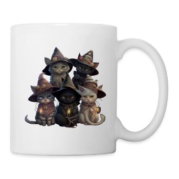 Halloween Katzen als Hexen verkleidet - Tasse - Weiß - Rechts