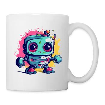 Blockieren Sie den kawaiianischen Roboter - Tasse - Weiß - Rechts