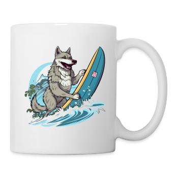 Zozo le loup surfeur - Mug blanc - blanc - Droite