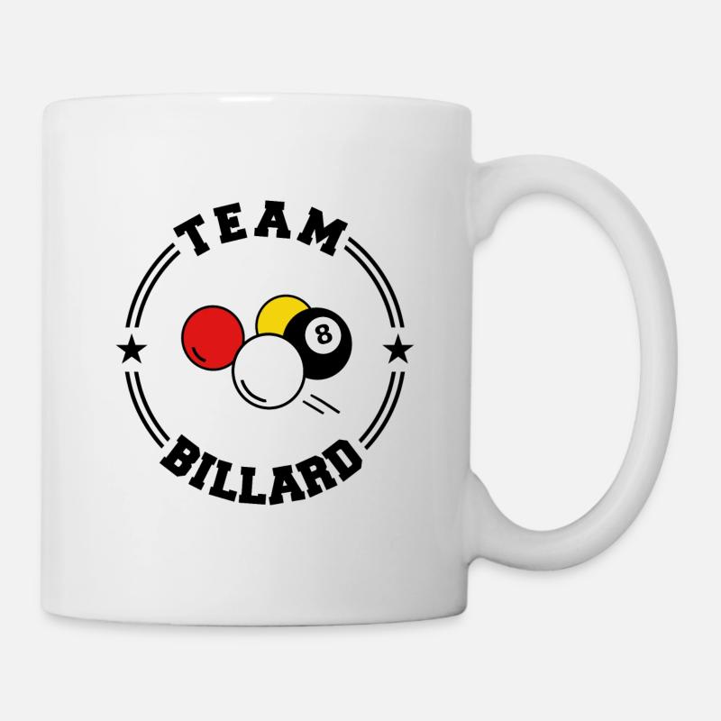 TEAM BILLARD College-Runde - Tasse - Weiß