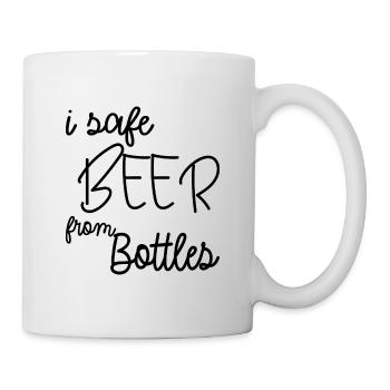 i safe BEER from Bottles - Tasse - Weiß - Rechts