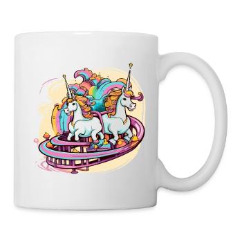 Unicorns at the amusement park - Mug - white - Right