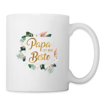 Papa ist der Beste personalisierbar - Tasse - Weiß - Rechts