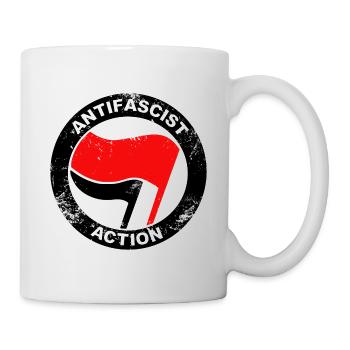 Logo de l’Action antifasciste grunge - Mug blanc - blanc - Droite
