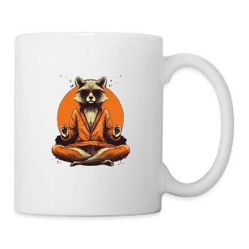 Yoga Waschbär - Tasse - Weiß - Rechts