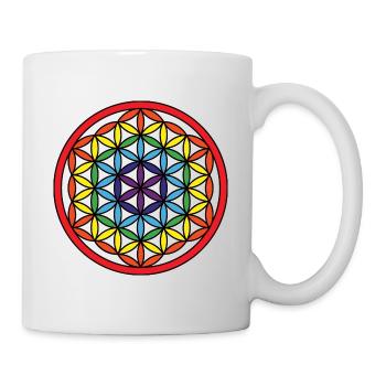 Blume des Lebens - Tasse - Weiß - Rechts