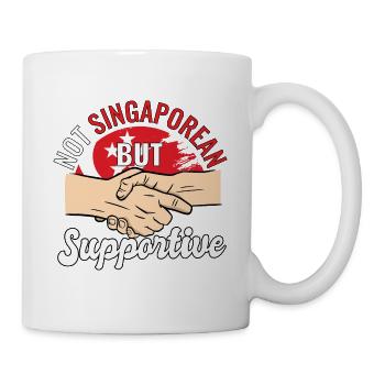 Pas singapourien mais un voyageur du pays qui le soutient - Mug blanc - blanc - Droite
