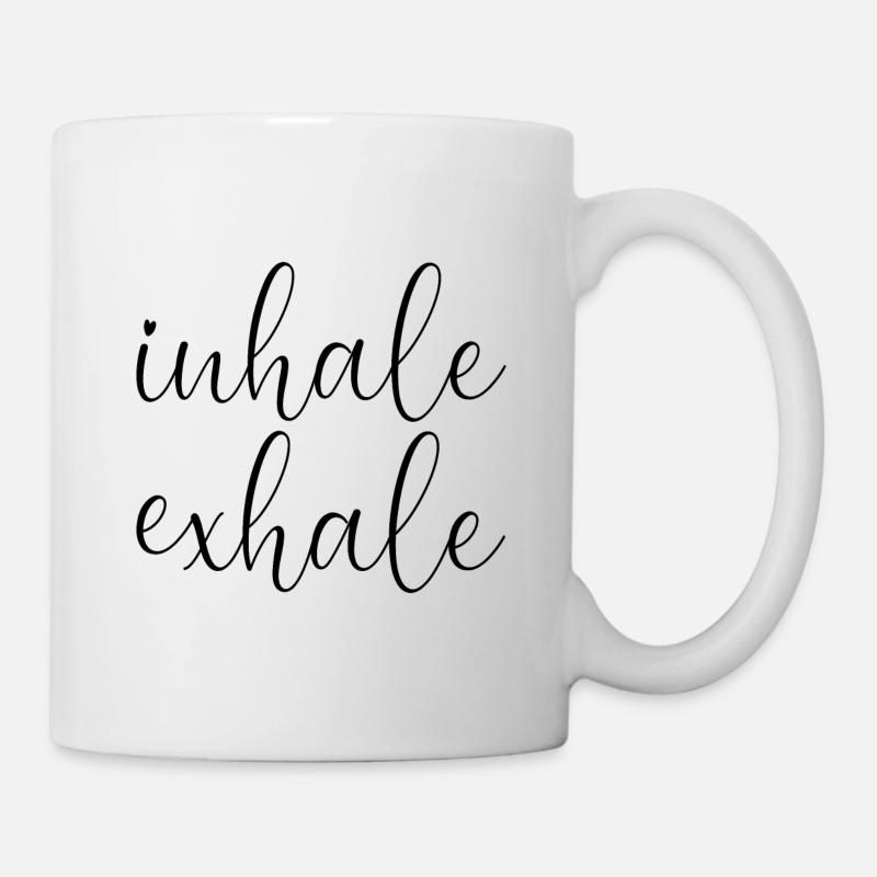 inhale exhale - Tasse - Weiß