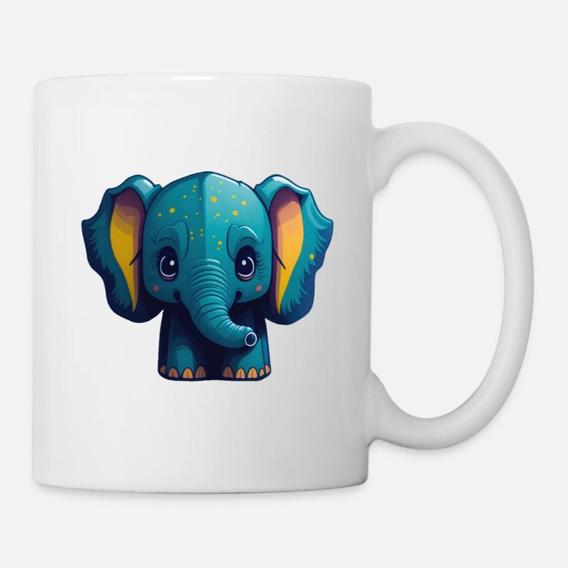 Éléphant mignon - Mug blanc - blanc