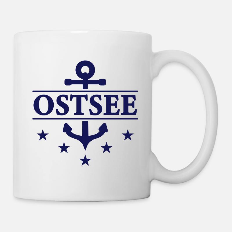 Ostsee mit Anker - Tasse - Weiß