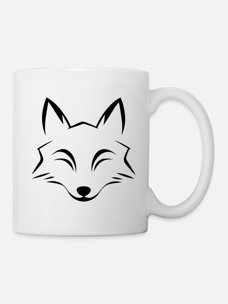 Tête de renard - Mug blanc - blanc
