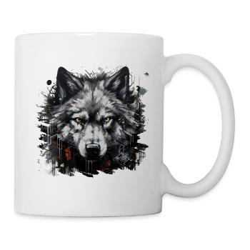 Einzelgänger. Urbaner Jäger im Graffiti-Stil. - Tasse - Weiß - Rechts