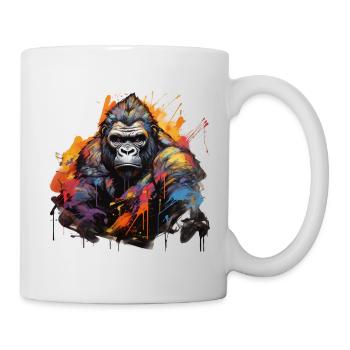Stoischer Gorilla. Weisheit im Graffiti-Stil. - Tasse - Weiß - Rechts