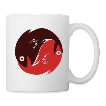 Ying Yang - Poissons rouge - Mug blanc - blanc - Droite