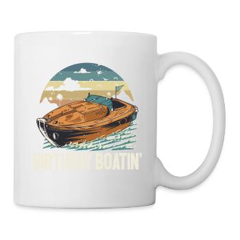 Pontoon Queen King Birthday Boatin Motorboat - Mug - white - Right