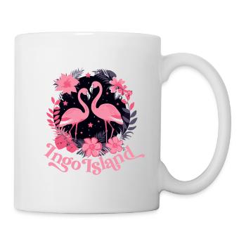 Chemise Flamingo pour les amis romantiques de vacances - Mug blanc - blanc - Droite