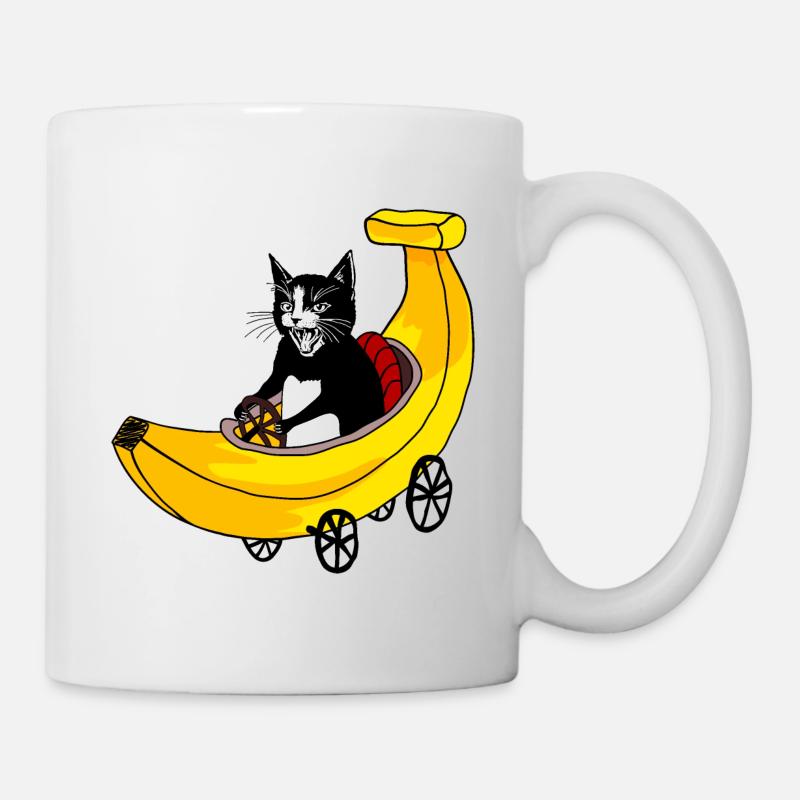 Fast cat and banana - Mug - white