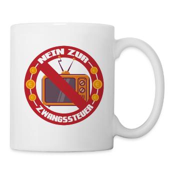 Nein zur Zwangssteuer - Tasse - Weiß - Rechts