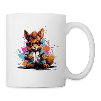 Pop Art Squirrel with Smartphone - Mug - white - Right