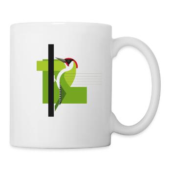 Specht am Baum Grünspecht - Tasse - Weiß - Rechts