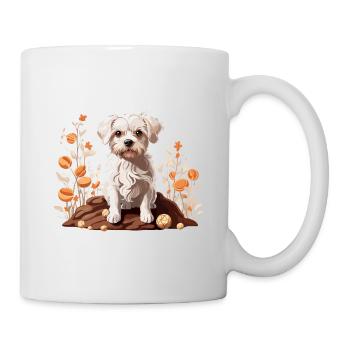 Maltese Dog Autumn Breed Dog - Mug - white - Right