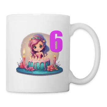 6. Geburtstag - Tasse - Weiß - Rechts