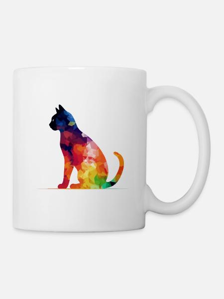Ako die bunte Katze - Tasse - Weiß