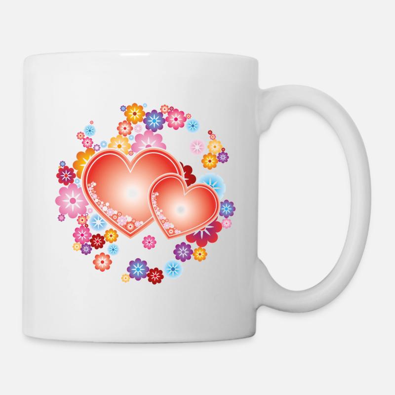 Zwei Herzen - Tasse - Weiß