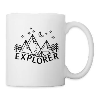 Lagerfeuer Nachtlandschaft Zelten Explorer Sterne - Tasse - Weiß - Rechts