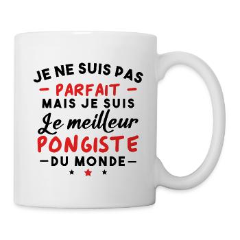 Pas parfait mais je suis le meilleur pongiste - Mug blanc - blanc - Droite