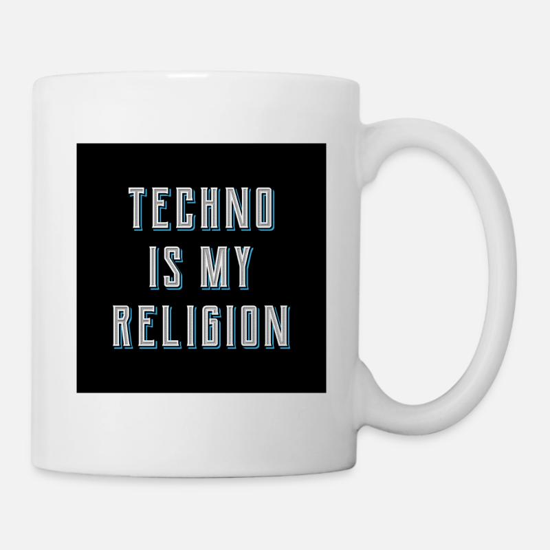 La techno est ma religion Hard Dark Acid - Mug blanc - blanc